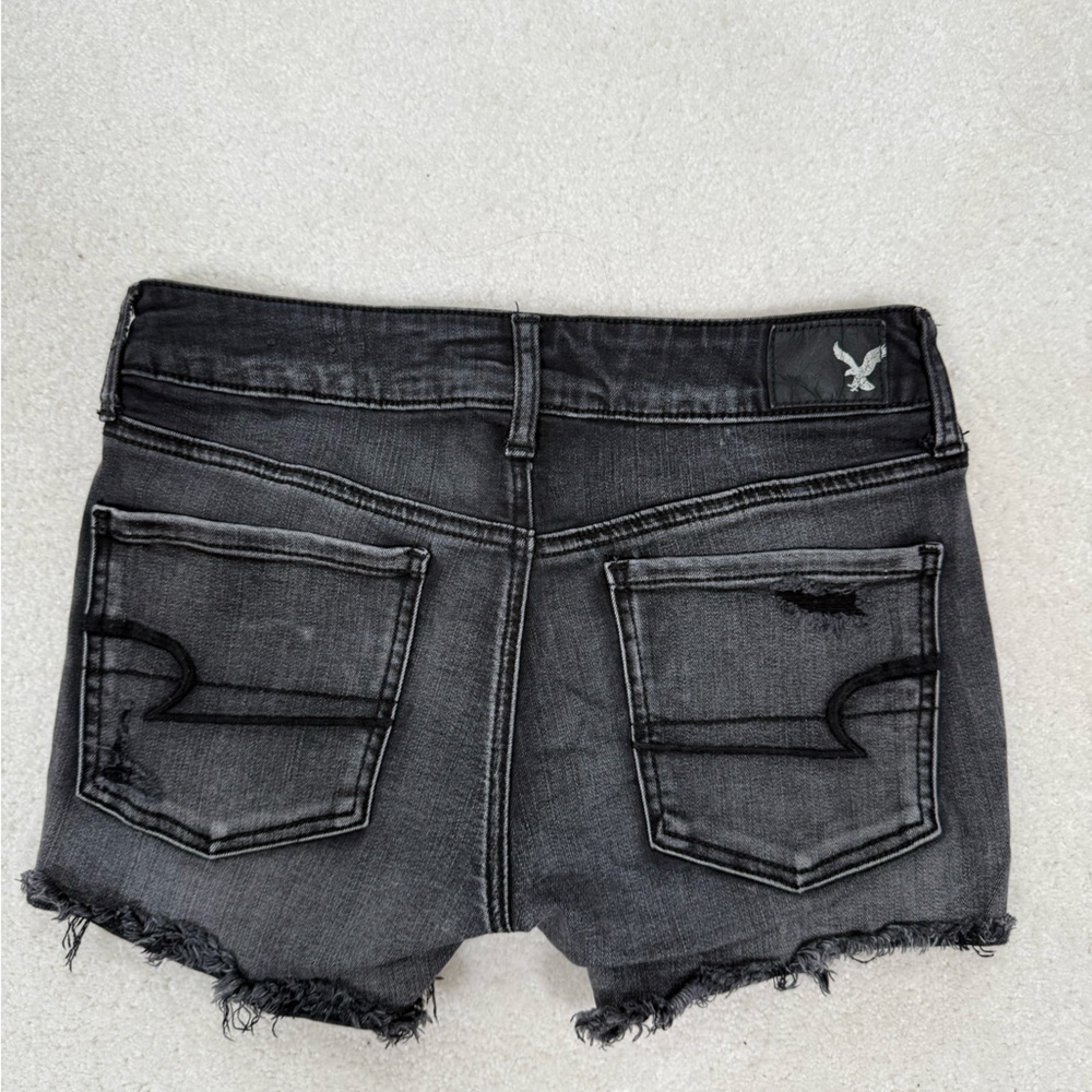 Gray Distressed Denim Shorts